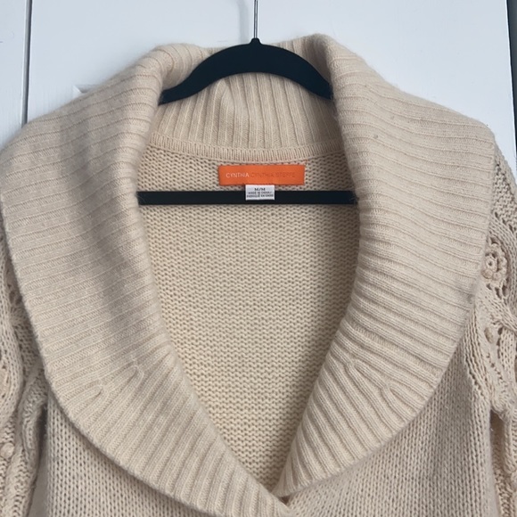Cynthia Steffe Sz M Off White single button cardigan sweater coat - Picture 2 of 6
